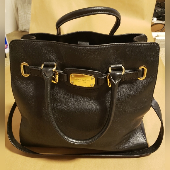 Michael Kors Black Satchel with Gold Accents